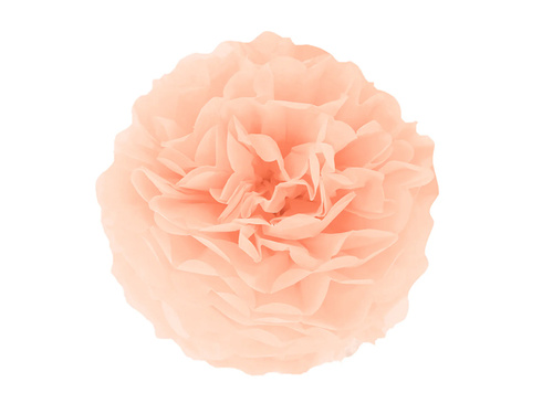 Dekoracja wisząca pompon kwiat - brzoskwiniowy - 35 cm - 1 szt.