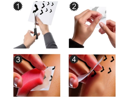 Tatuaże zmywalne Nietoperze - 16 szt.