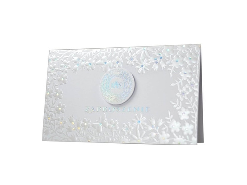 Zaproszenia na komunię z kwiatkami - 5 szt.