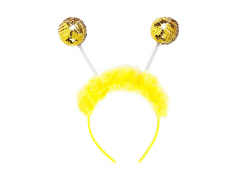 Opaska na głowę żółta ze złotymi cekinami