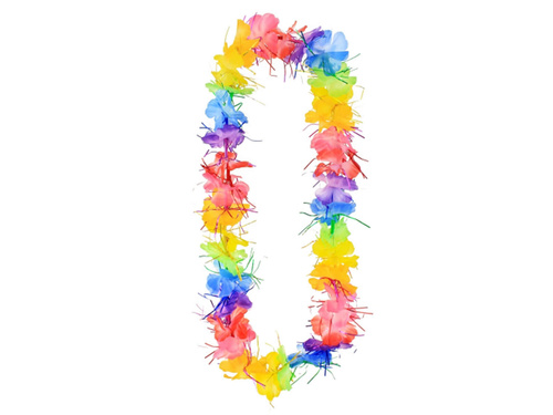 Naszyjnik hawajski z frędzelkami - tęczowy - 1 szt.