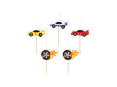 Świeczki pikery Wyścigówki - 6 cm - 5 szt.