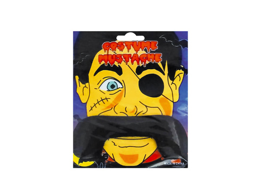 Wąsy "Pirackie" + opaska na oko - duże czarne - 1 szt.