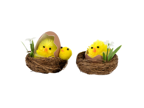Kurczak Wielkanocny w Koszyku ze skorupką - 5 cm - 2 szt.