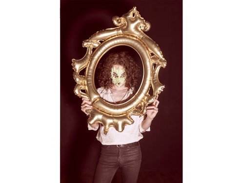 Maska Czaszka Fuorescencyjna - 14.5x18cm - 1 szt.