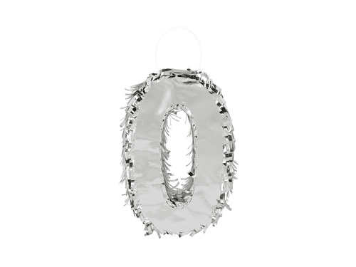 Piniata Cyfra 0 srebrna