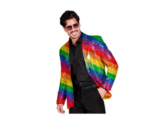 Imprezowa marynarka Party Fashion - tęczowa cekinowa