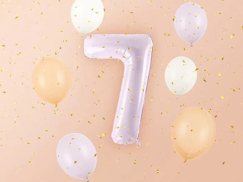 Balon foliowy fioletowy cyfra 7 - 72 cm - 1 szt.