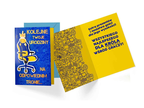 Kartka urodzinowa z kopertą Fotel gamingowy