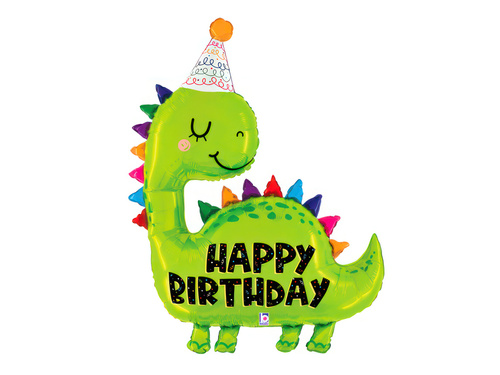 Balon foliowy Urodzinowy Dinozaur - 71x92 cm - 1 szt.