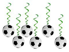 Dekoracja wisząca urodzinowa Piłka Nożna - 6 szt.