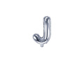Balon foliowy litera "J" srebrna - 35 cm