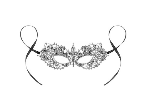 Maska karnawałowa ażurowa Srebrna Magia - 1 szt.