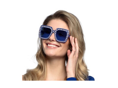Okulary imprezowe bling bling niebieskie