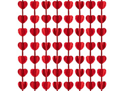 Kurtyna Serca czerwona - 100 x 200 cm - 1 szt.