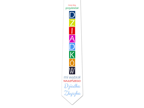 Krawat PREMIUM personalizowany na dzień dziadka