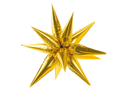 Balon foliowy Gwiazda złota 3D - 95 cm - 1 szt.