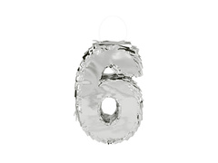 Piniata Cyfra 6 srebrna
