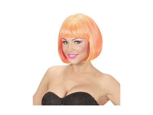 Peruka Valentina neonowy róż i żółty – miks