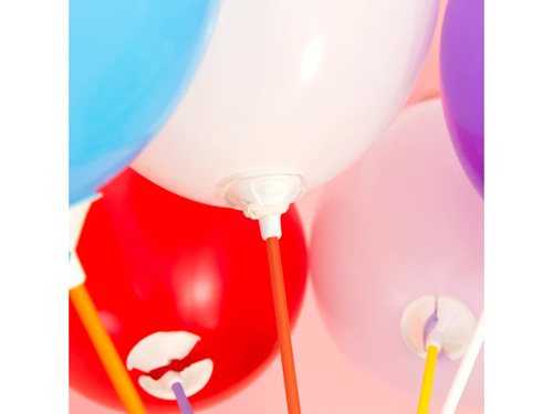 EKO Patyczki papierowe z zatyczkami do balonów - mix kolorów - 10 szt.