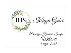 Personalizowana naklejka na księgę gości na I Komunię Świętą - 1 szt.
