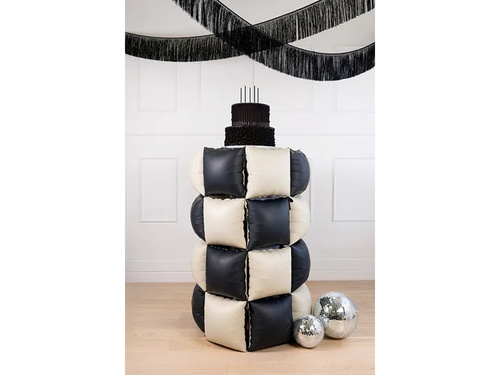 Balony foliowe Kwadraty czarno-beżowe - 35 x 35 cm - 4 szt.