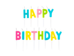 Świeczki pikery Happy Birthday - 13 szt.