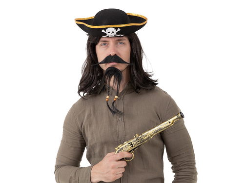 Sztuczna broda i wąsy - czarne - 1 op.