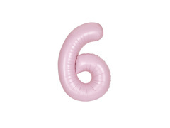 Balon foliowy cyfra 6 różowy - 86 cm - 1 szt.