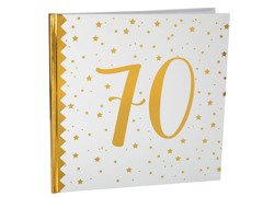 Księga gości biała z nadrukiem 70 - 24 cm x 24 cm