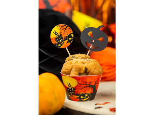 Pikery na muffiny dynie na Halloween - 6 szt.
