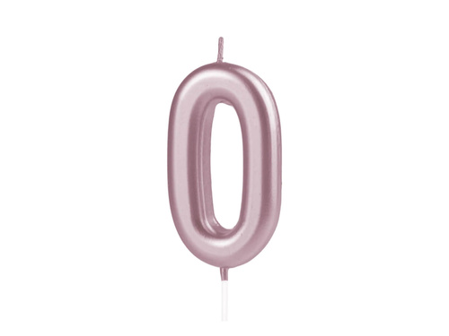 Świeczka cyferka różowe złoto - 0 - zero