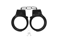 Kajdanki policyjne czarne - 1 szt.