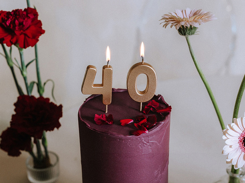 Świeczka cyferka złota - 0 - 1 szt.