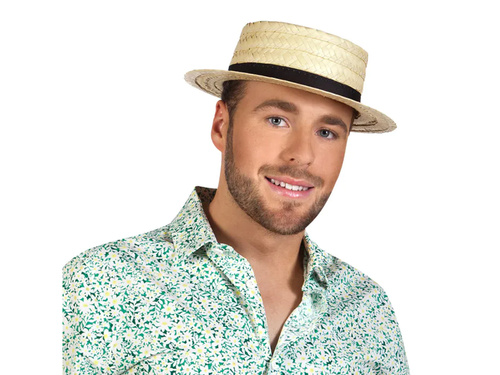 Kapelusz hawajski z czarną tasiemką - 1 szt.