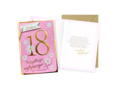 Kartka na osiemnaste urodziny - 16.6 x 11.7 cm - 1 szt.