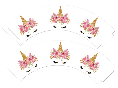 Papilotki na babeczki Jednorożec - 6 szt.