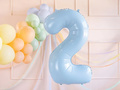 Balon foliowy błękitny cyfra 2 - 72 cm - 1 szt.