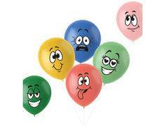 Balony lateksowe Śmieszne minki - 33 cm - 6 szt.