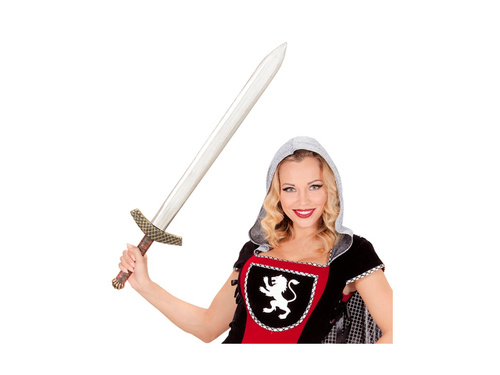 Metaliczny plastikowy miecz krzyżowca - 86 cm