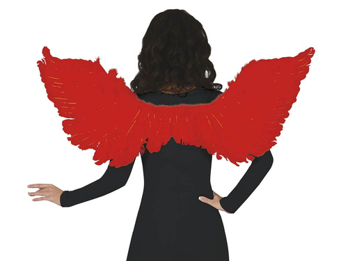 Skrzydła anioła czerwone z piórami - 106 cm - 1 szt.