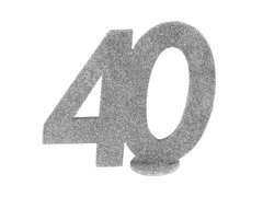 Dekoracja stołu Czterdziestka srebrna 40-stka - 1 szt.