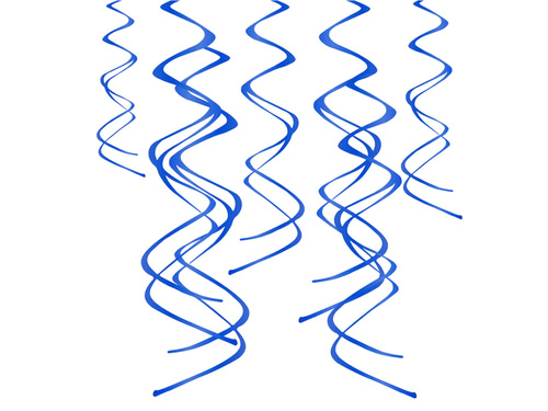 Dekoracja wisząca świderki niebieskie - 60 cm - 5 szt.