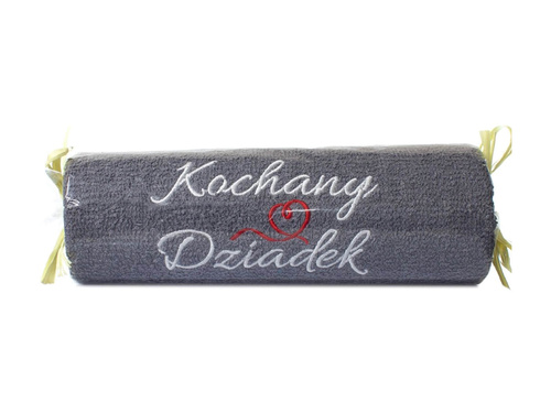 Ręcznik frotte z napisem Kochany Dziadek szary