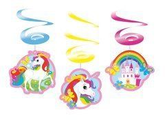 Dekoracja wisząca świderki Jednorożec - 6 szt.