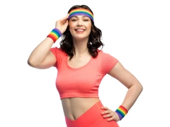 Opaski tęczowe Disco lata 80-te - 3 szt.