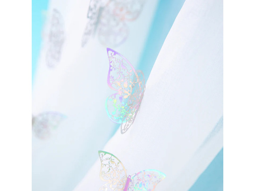 Naklejki motylki koronkowe holograficzne srebrne - 12 szt.