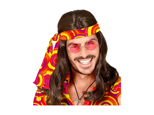 Opaska hipisowa pomarańczowa Groovy Bubbles lata 70.