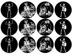 Opłatki na muffiny babeczki Halloween Szkielety