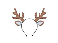 Opaska brokatowe rogi renifera z uszami - 1 szt.